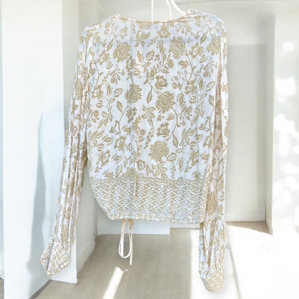 Dress Forum Garden Party Top Boho Blouse Cream Green Size S fits M NWT - Picture 3 of 7